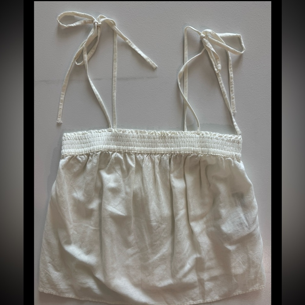 Levi’s XS Top White Blouse Spaghetti strap Summer Tank Cotton Adjustable